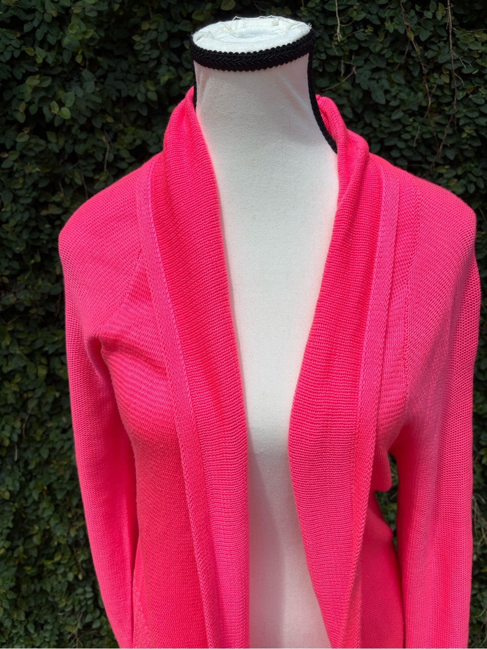 Lilly Pulitzer Size L Noble Fringe Cardigan Laying Piece Hot Pink - Picture 7 of 8